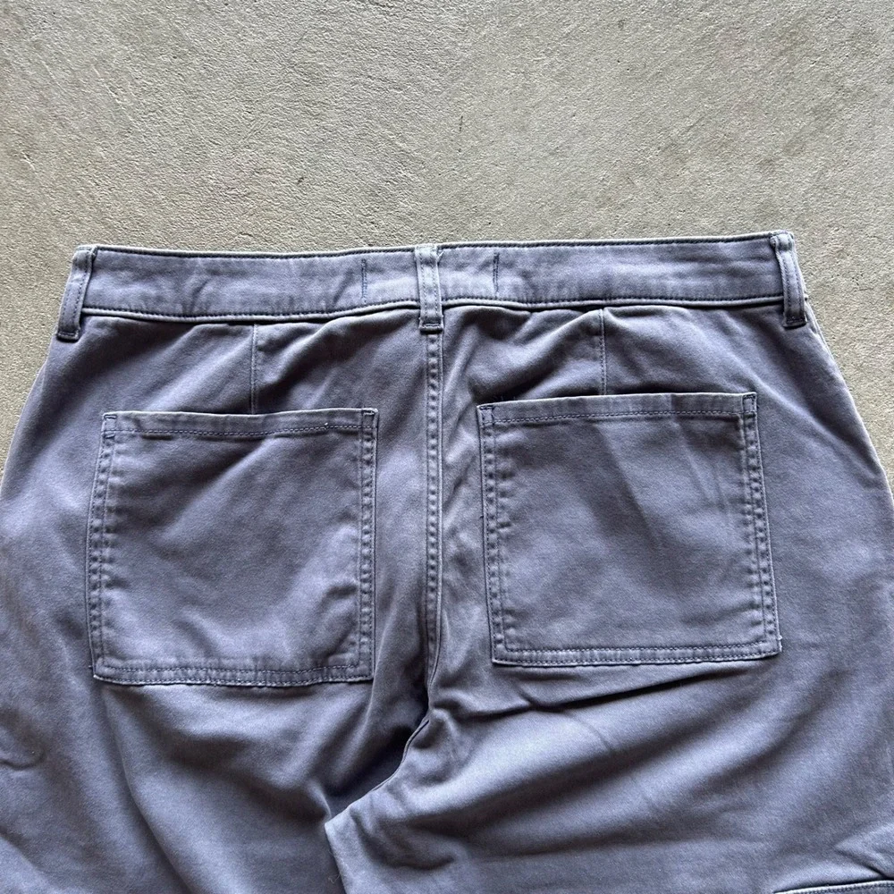 Hollister Ultra High Rise Dad Cargo Pants Womens Size 15R/14R W32 Gray Stretch